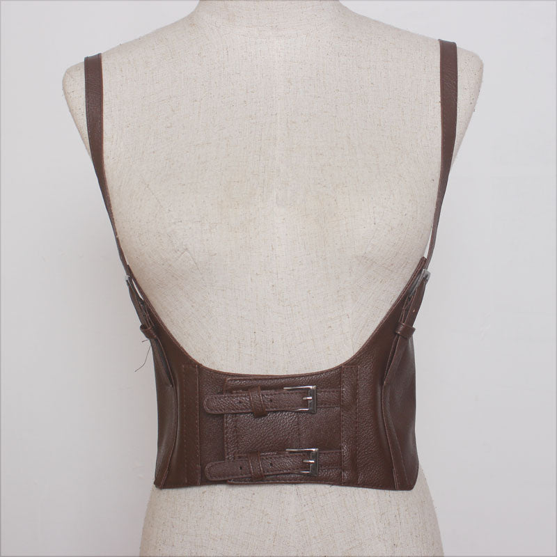 Women's PU Leather Double-Breasted Waist Belt