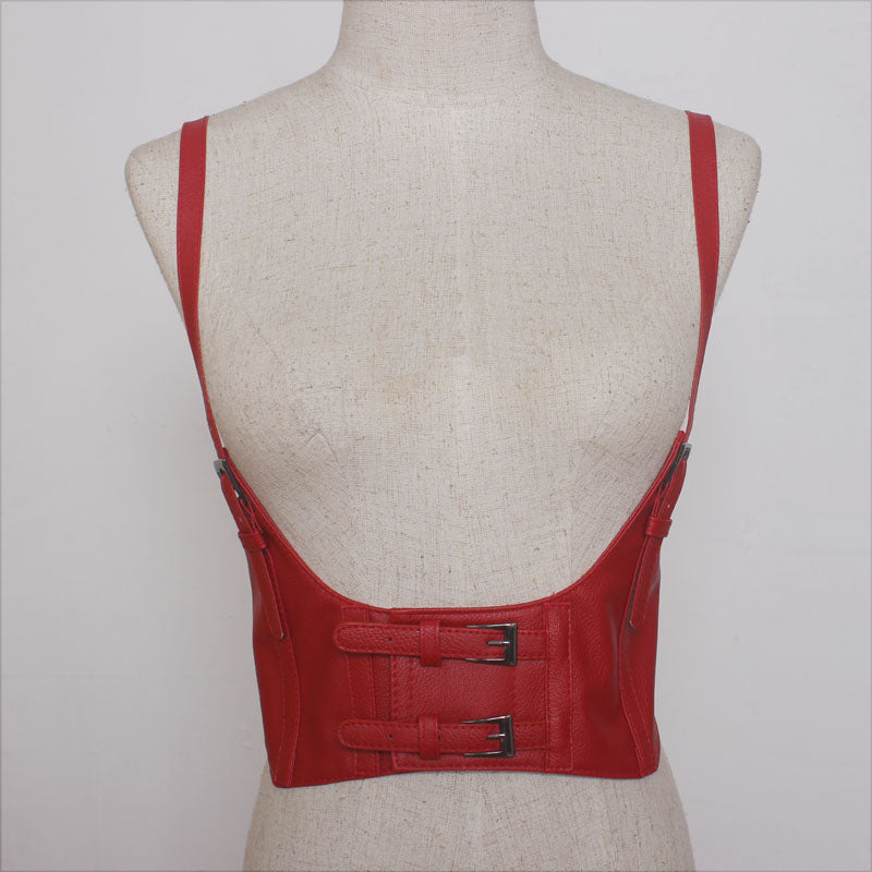 Women's PU Leather Double-Breasted Waist Belt