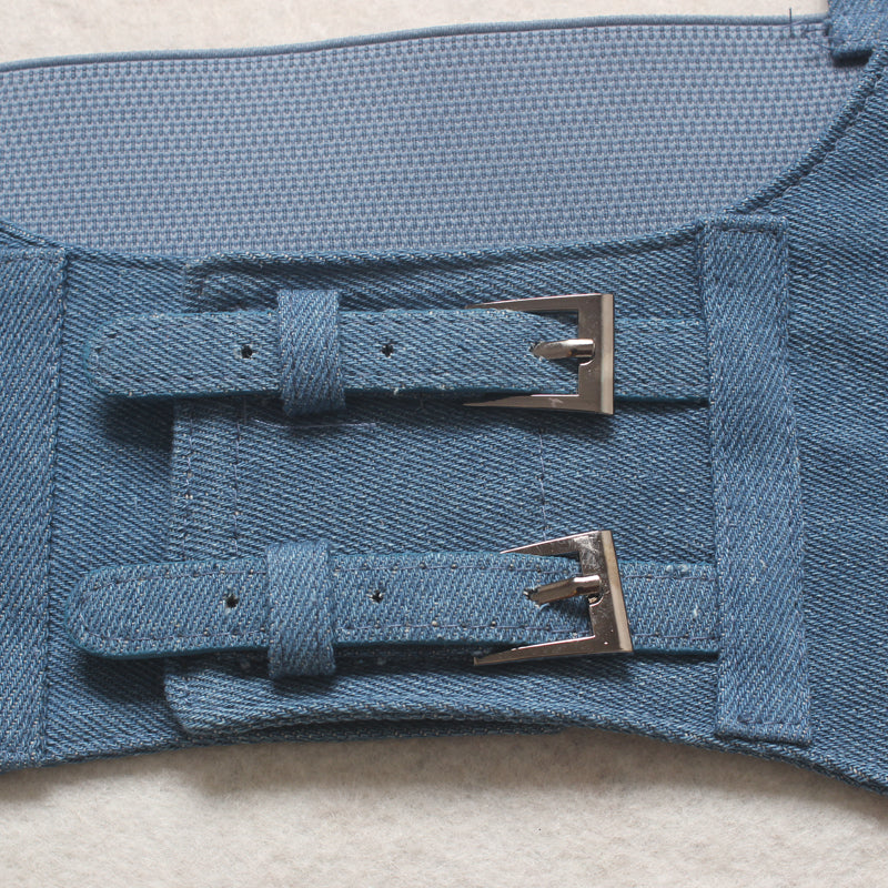 Women's PU Leather Double-Breasted Waist Belt