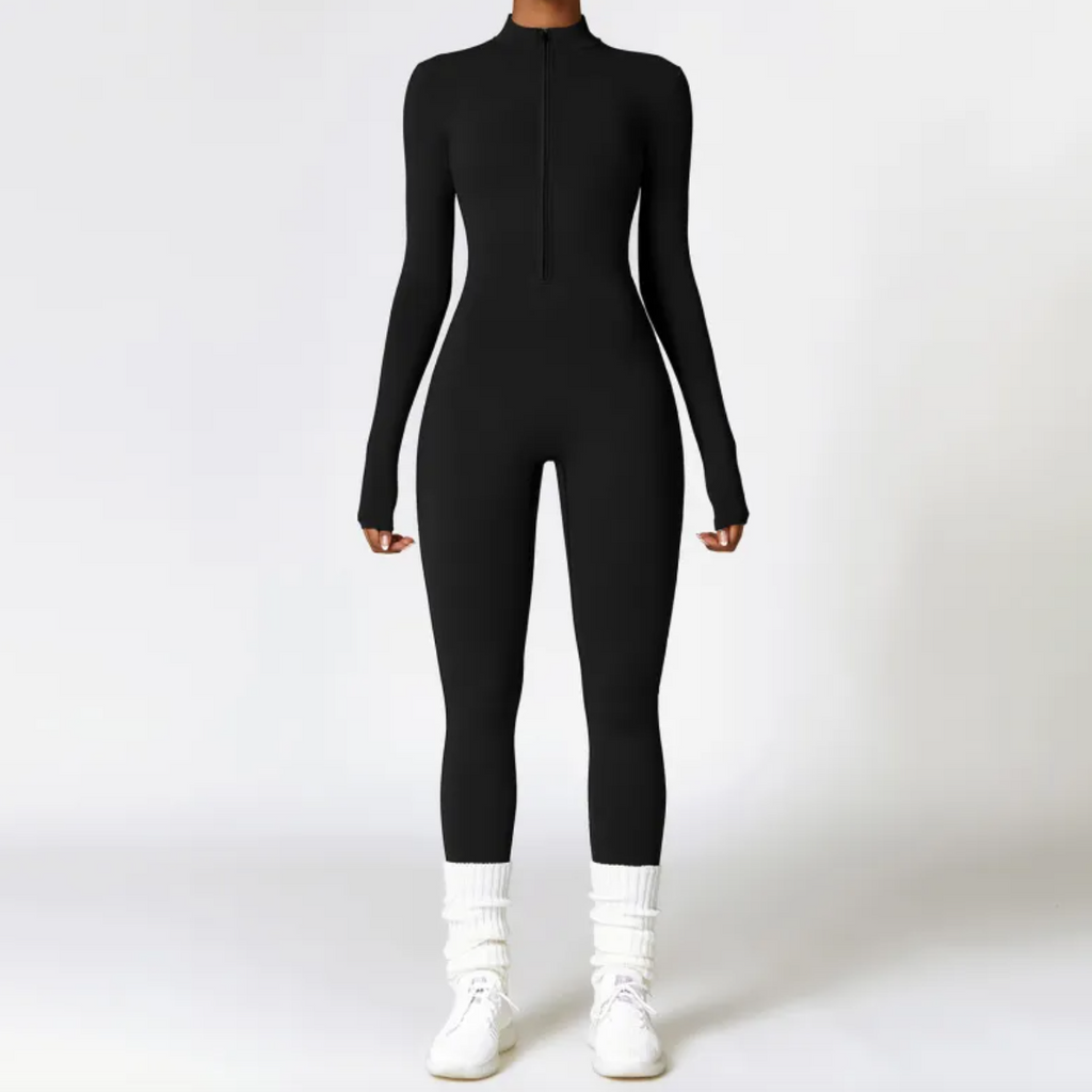 Women's Warm Zipper Yoga Jumpsuit
